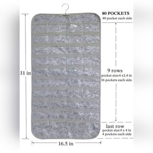 Hanging Jewelry Organizer, Accessories Organizer, 80 Pocket Organizer